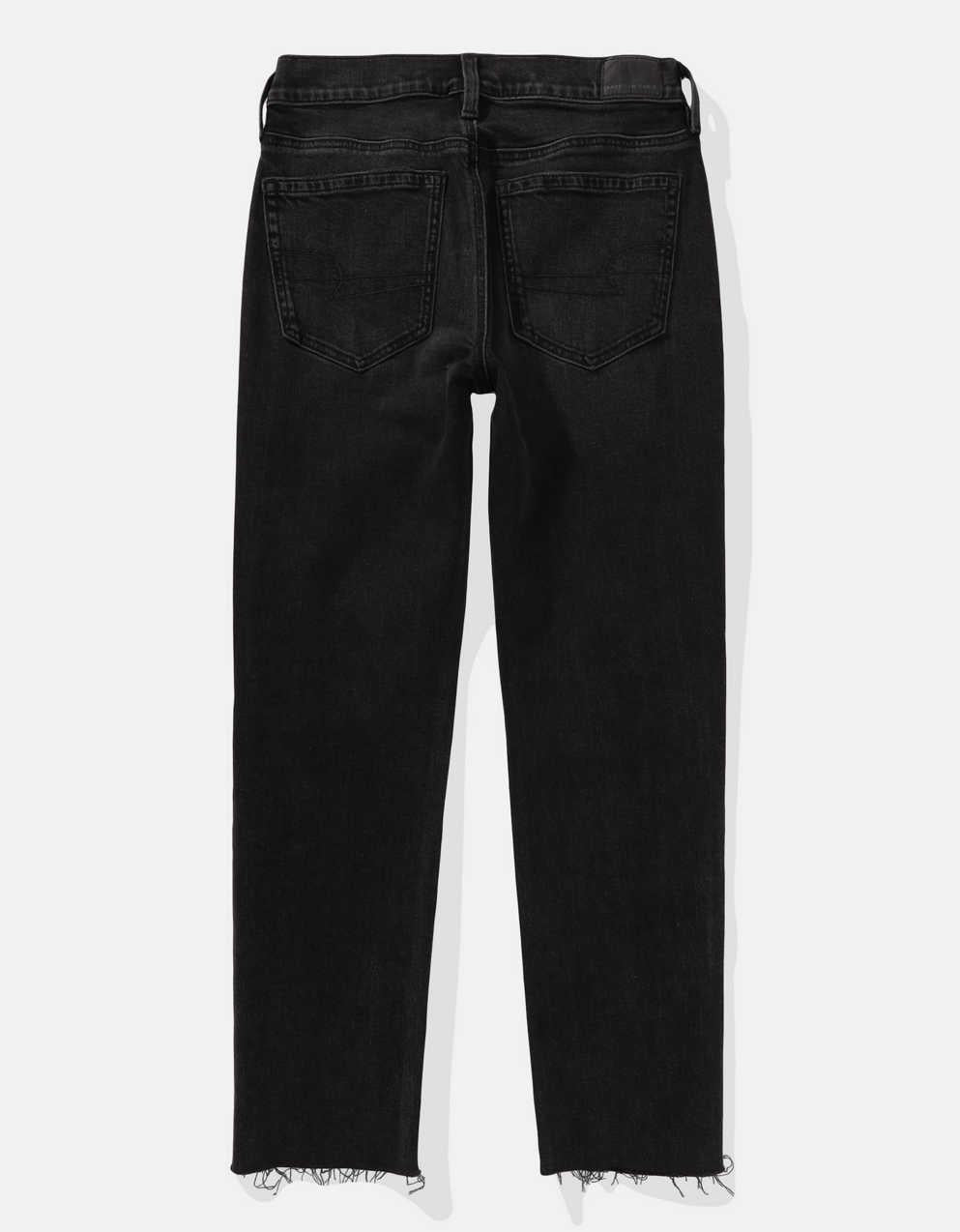 AE Stretch Ripped Super High-Waisted Ankle Straight Jean