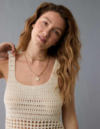 AE Cropped Crochet Tank Top