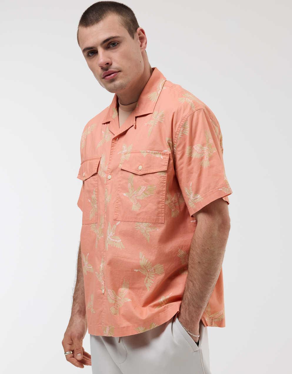 AE Poolside Linen-Blend Striped Button-Up Shirt