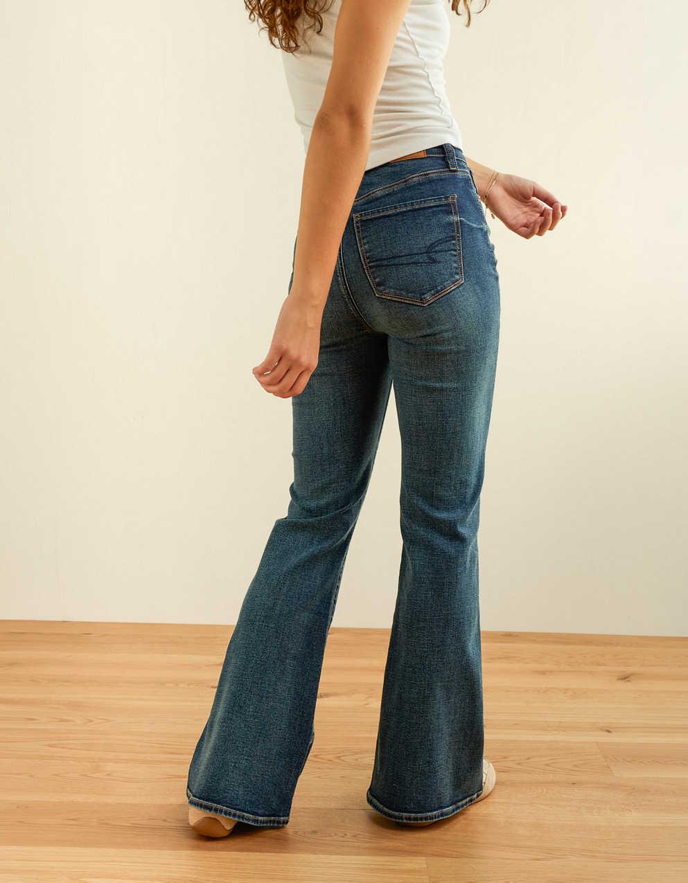 AE Super High-Waisted Embroidered Flare Jean