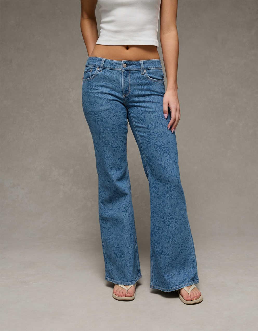 AE Stretch Low-Rise Floral Flare Jean