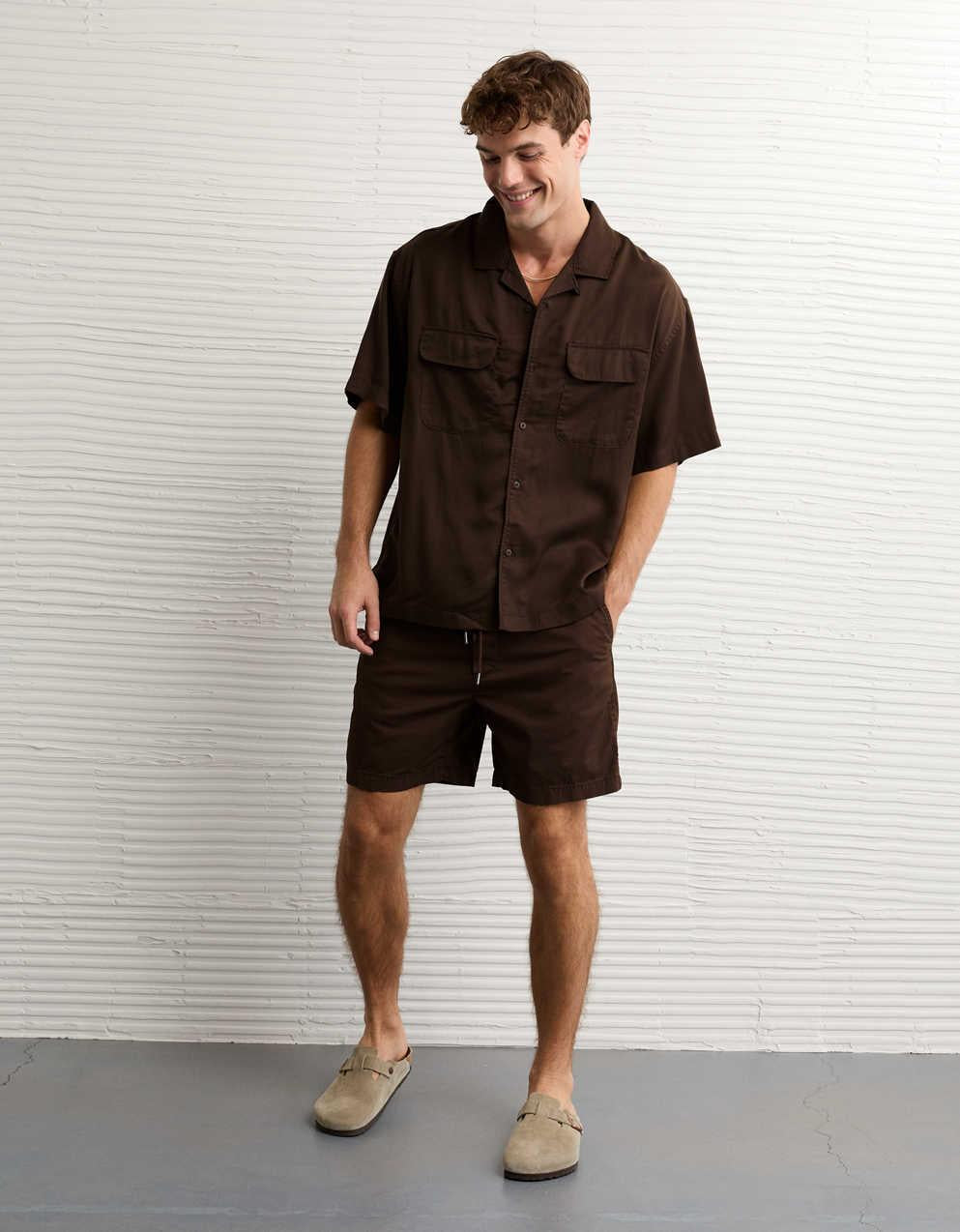 AE Relaxed Fit Short-Sleeve Camp Collar Shirt