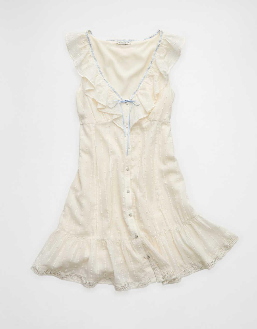 AE Tie-Front Lace Inset Mini Dress