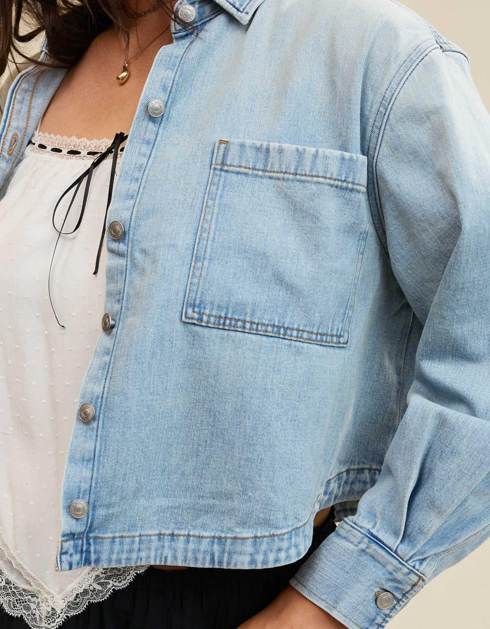 Aerie Cropped Buttondown Shirt