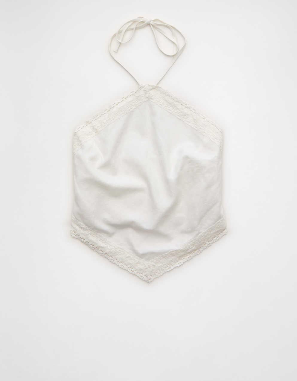 AE Linen-Blend Bandana Halter Top