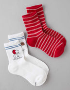 AE Snoopy Football Cropped Crew Socks 2-Pack
