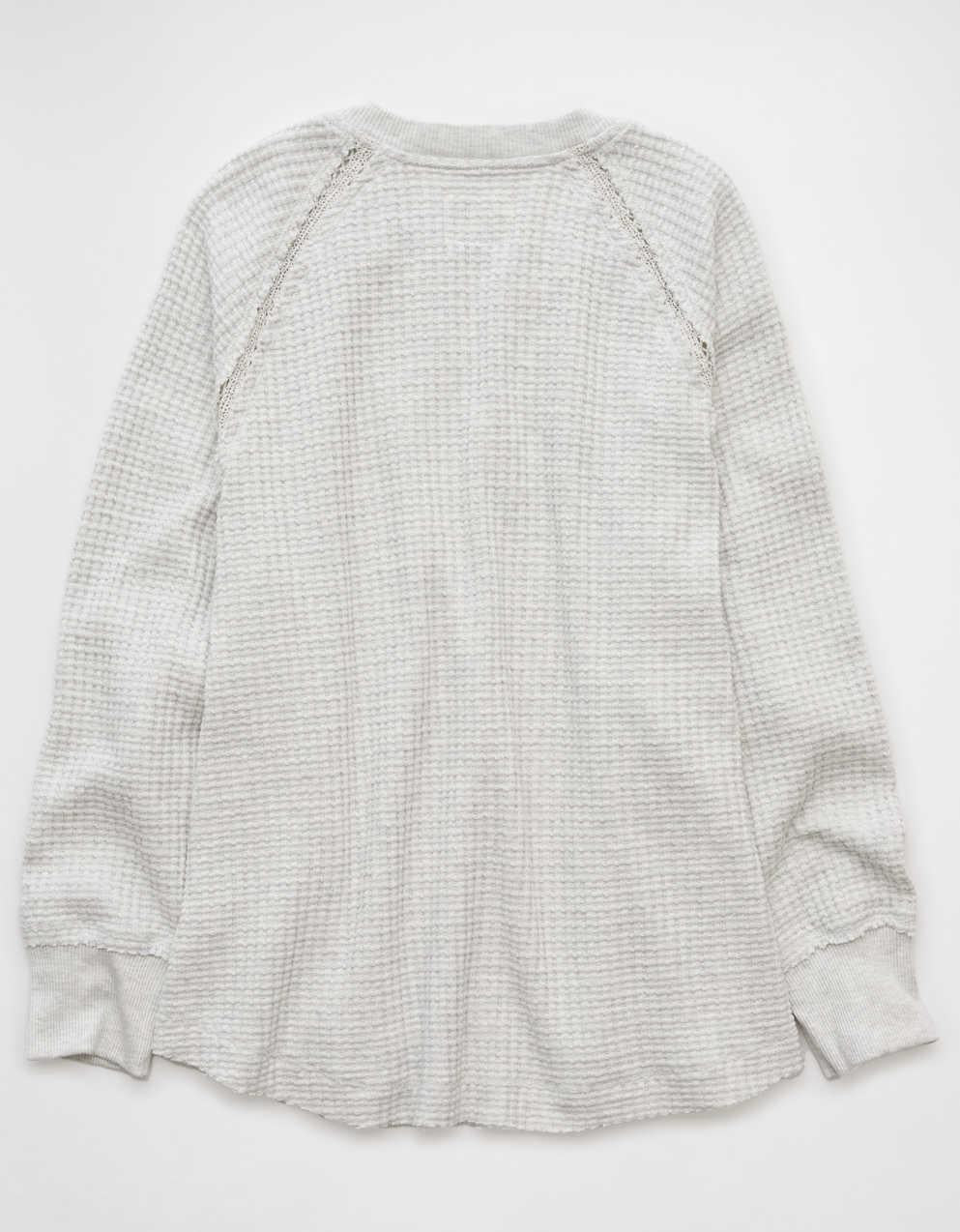 AE Big Hug Notch Neck Waffle Sweatshirt