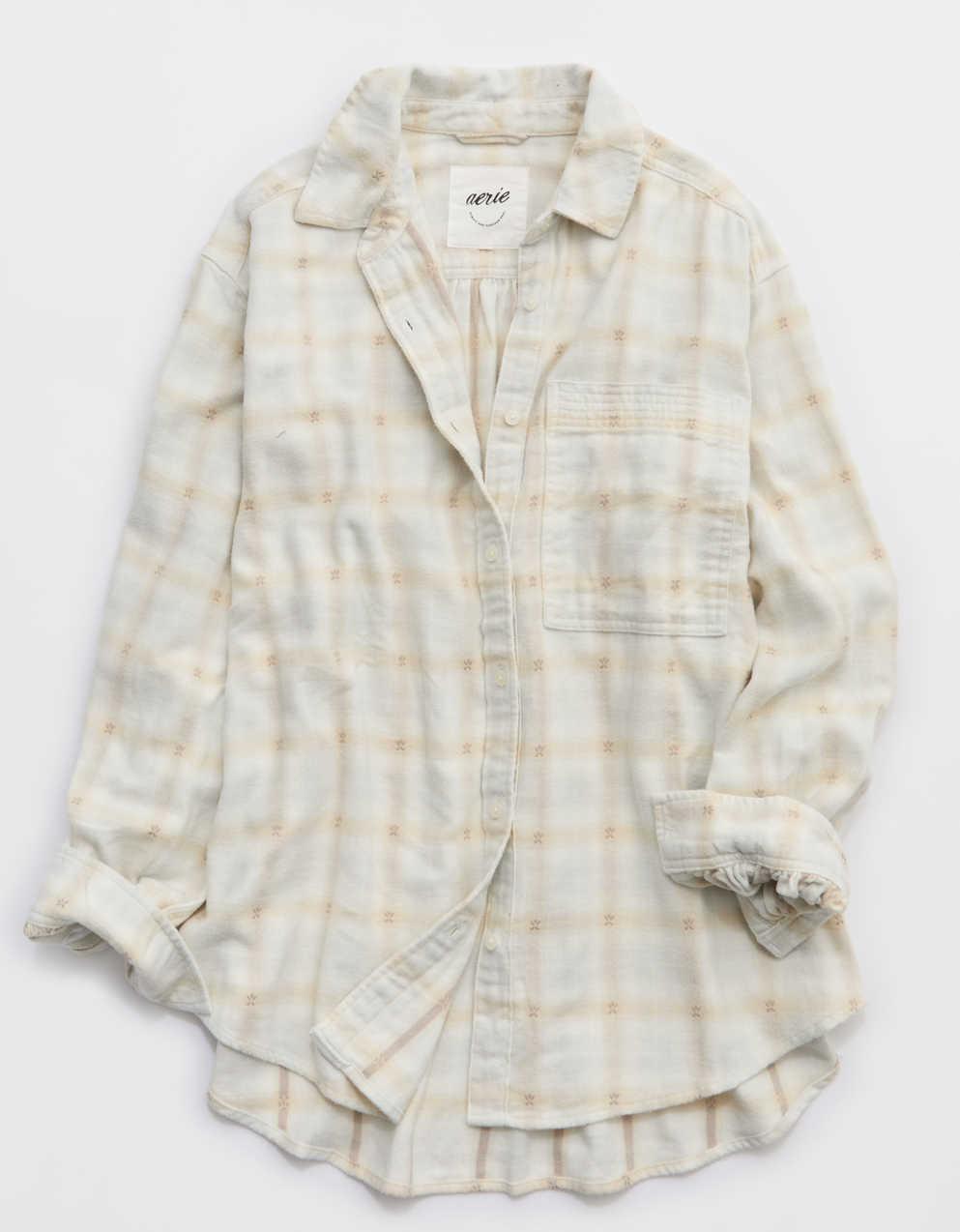 Aerie Anytime Fave Flannel Oversized Shirt