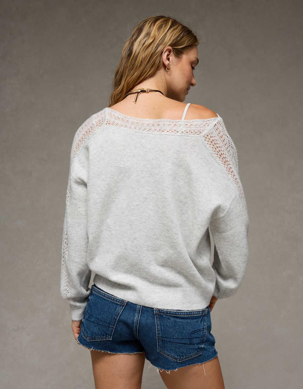 AE Whoa So Soft Lace Sweater