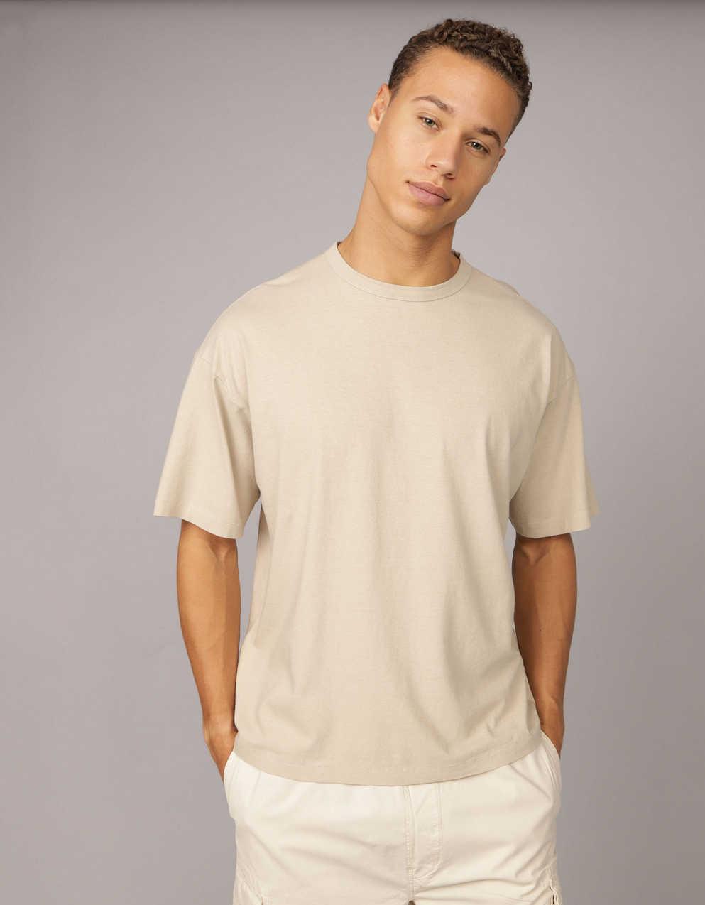 AE Boxy Linen-Blend T-Shirt