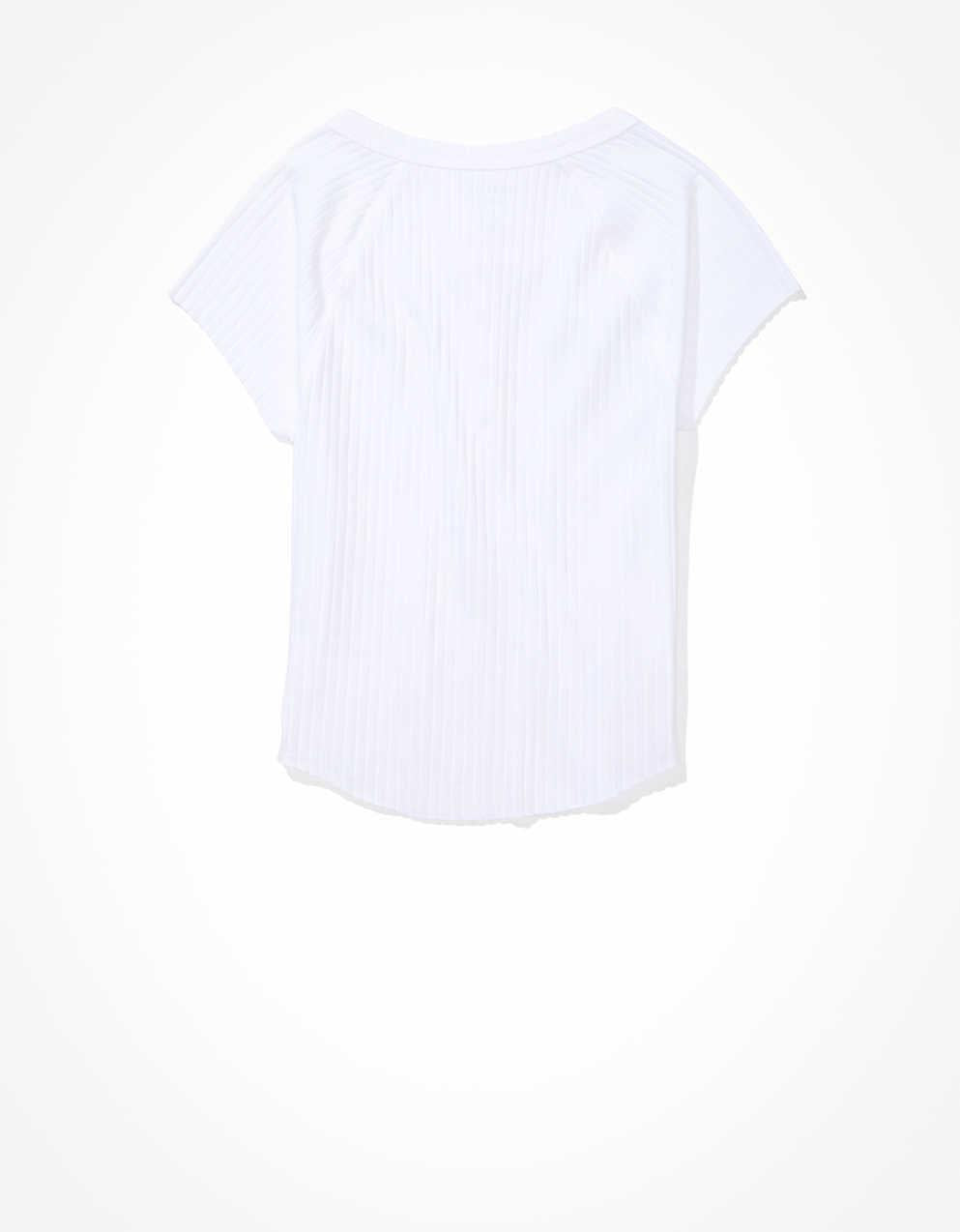 AE Cropped Henley Hey Baby Tee