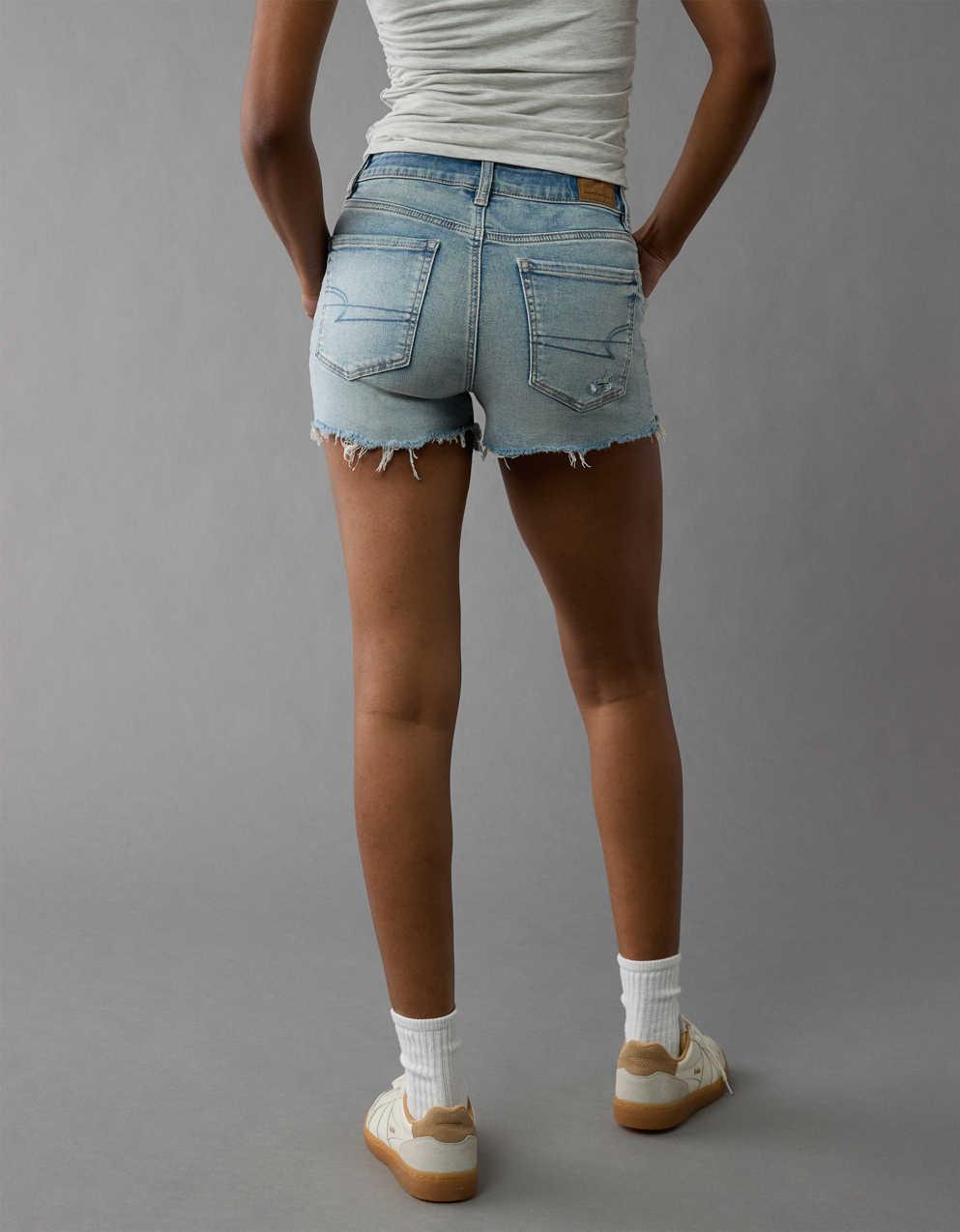AE Next Level Ripped High-Waisted Denim Short Short