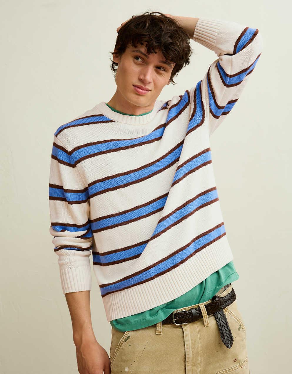 AE Striped Crew Neck Sweater