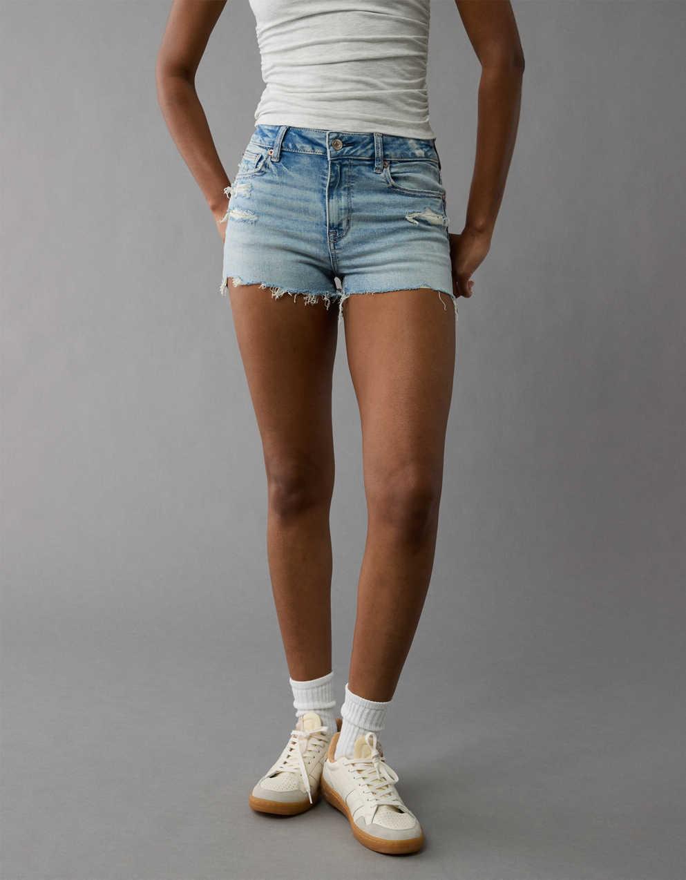 AE Next Level Ripped High-Waisted Denim Short Short