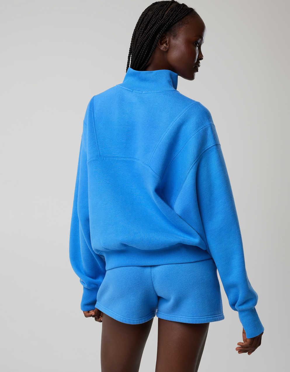 OFFLINE By Aerie Cloud Fleece Seamed Quarter Zip Sweatshirt