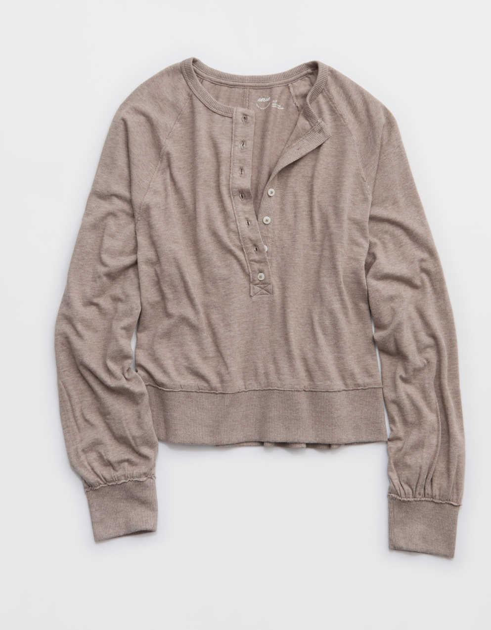 Aerie Happy Snit Henley T-Shirt