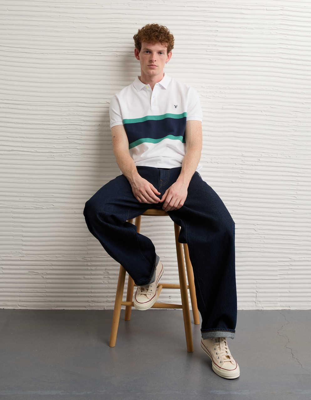 AE Slim Fit Logo Pique Polo Shirt