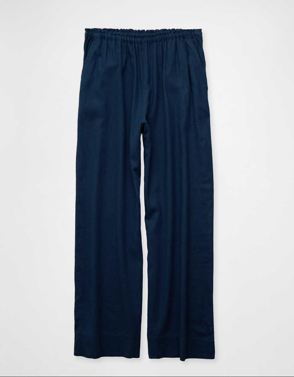 AE Linen-Blend Wide-Leg Pant