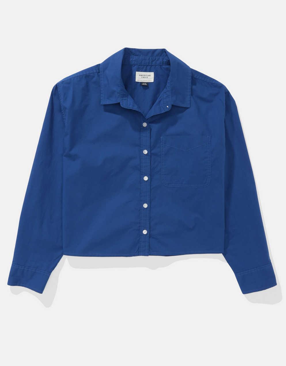 AE Cropped Perfect Button-Up Shirt