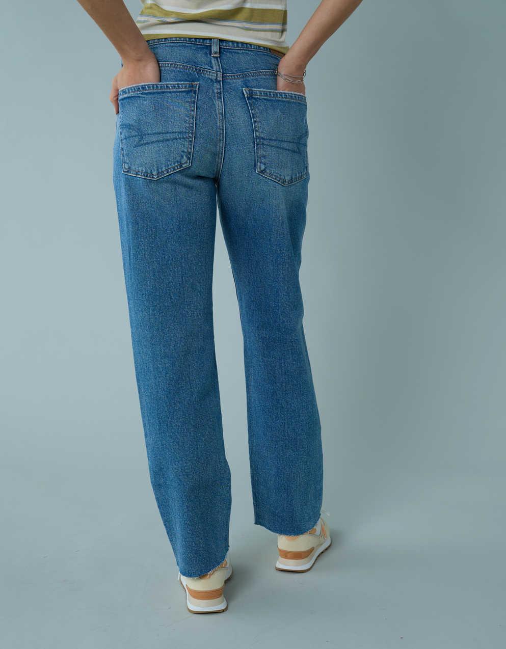 AE Stretch Super High-Waisted Ankle Straight Jean
