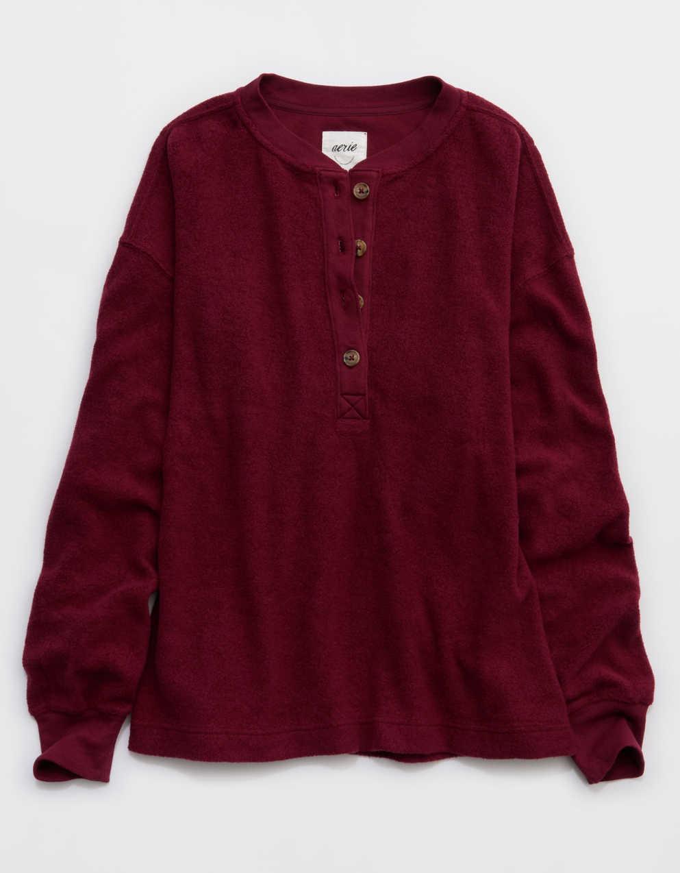 Aerie Sherpa Henley Sweatshirt
