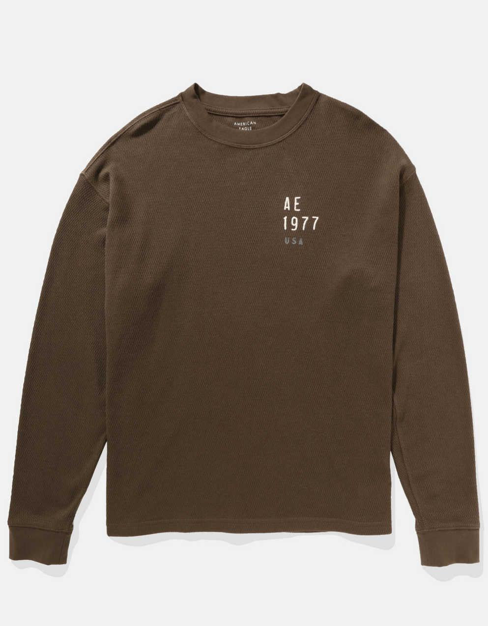 AE Oversized Long-Sleeve Elevated Logo Graphic Thermal T-Shirt