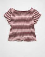 AE Off-the-Shoulder Striped T-Shirt