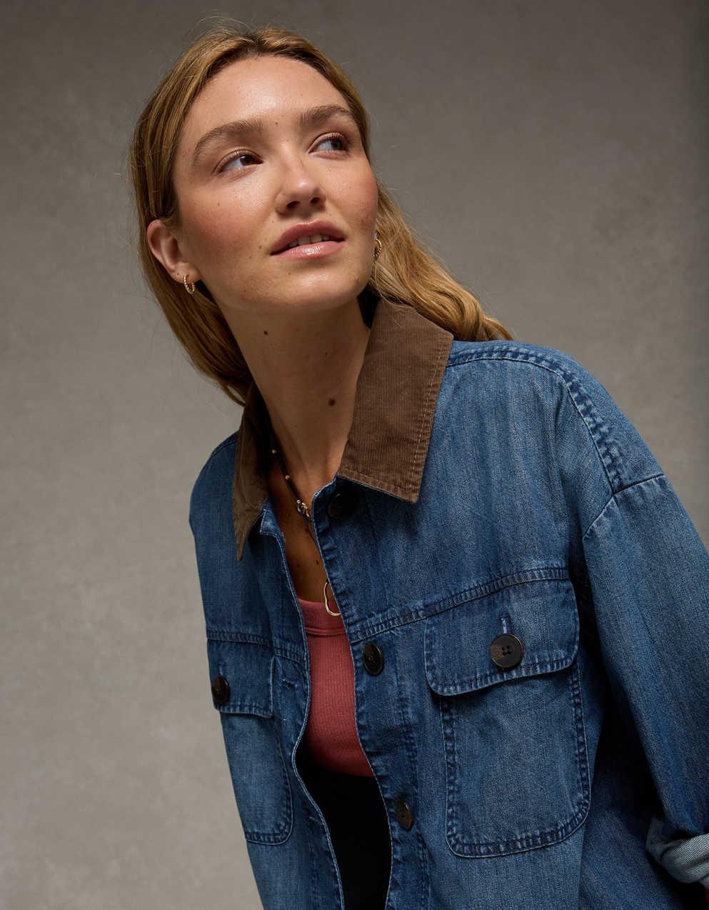 AE Lightweight Denim Shacket