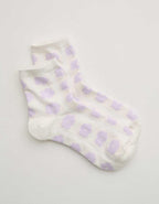 Aerie Puffy Daisy Pointelle Quarter Socks