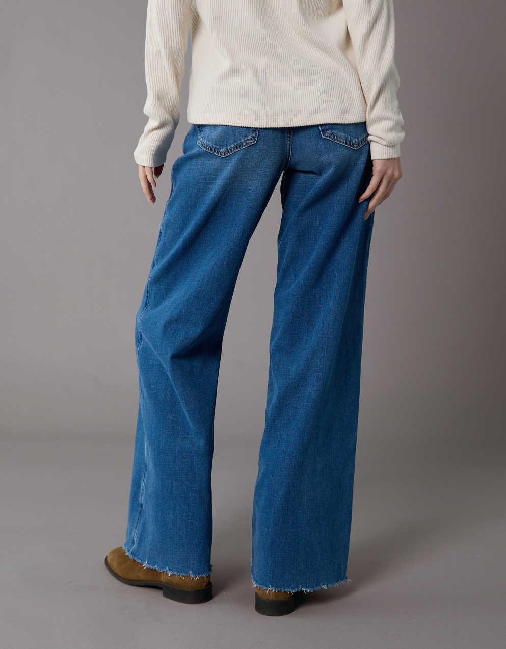 AE Dreamy Drapey Stretch Super High-Waisted Baggy Wide-Leg Jean