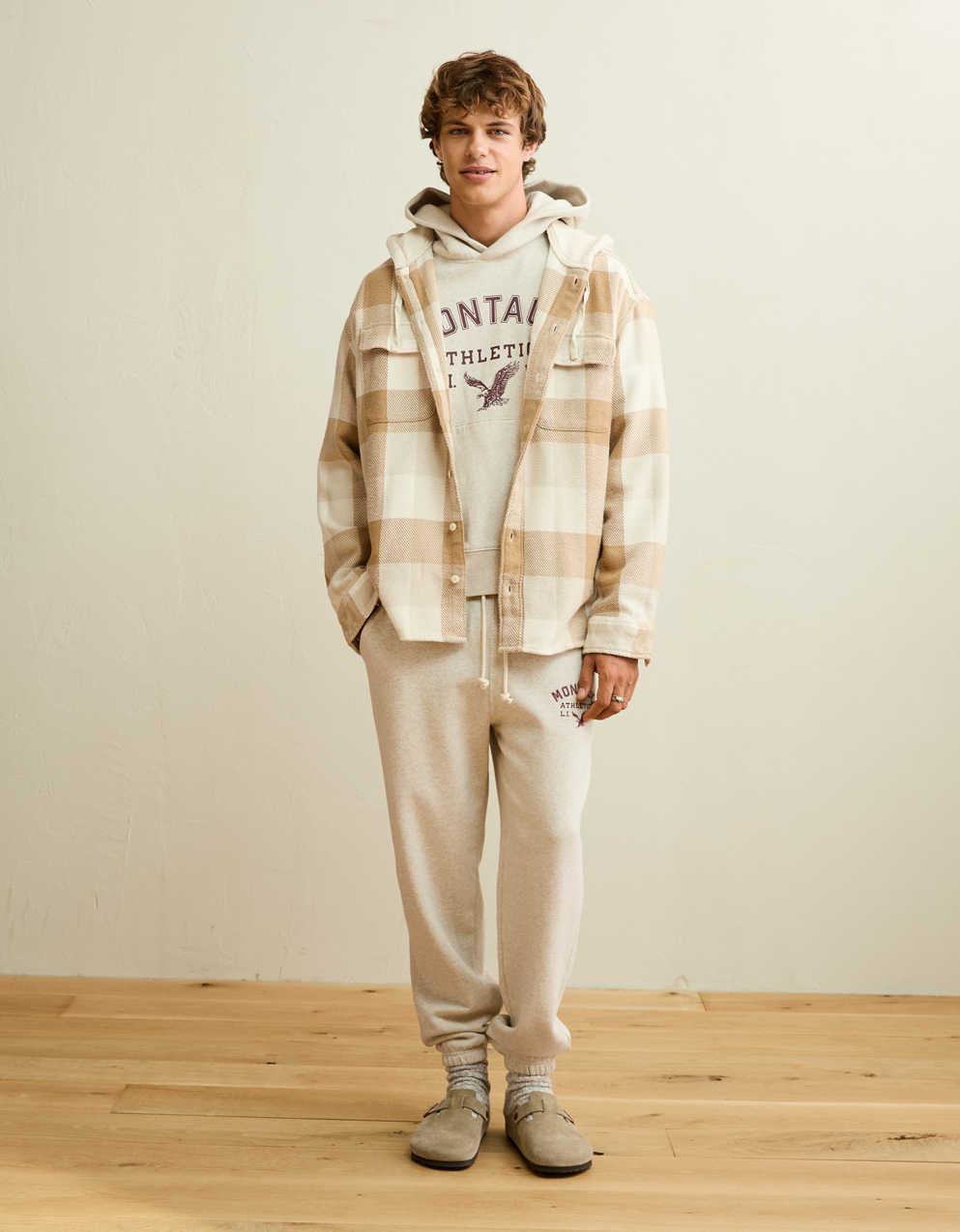AE Relaxed Fit Hooded Flannel