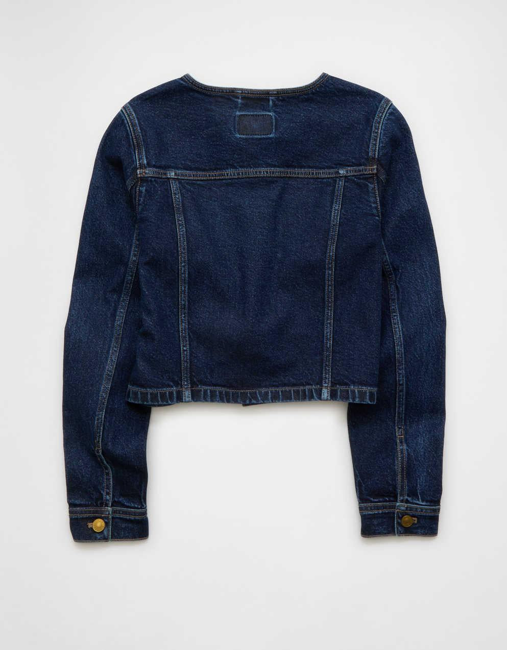 AE Collarless Denim Jacket