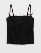Superchill Cotton Rib Festival Lace Tank Top