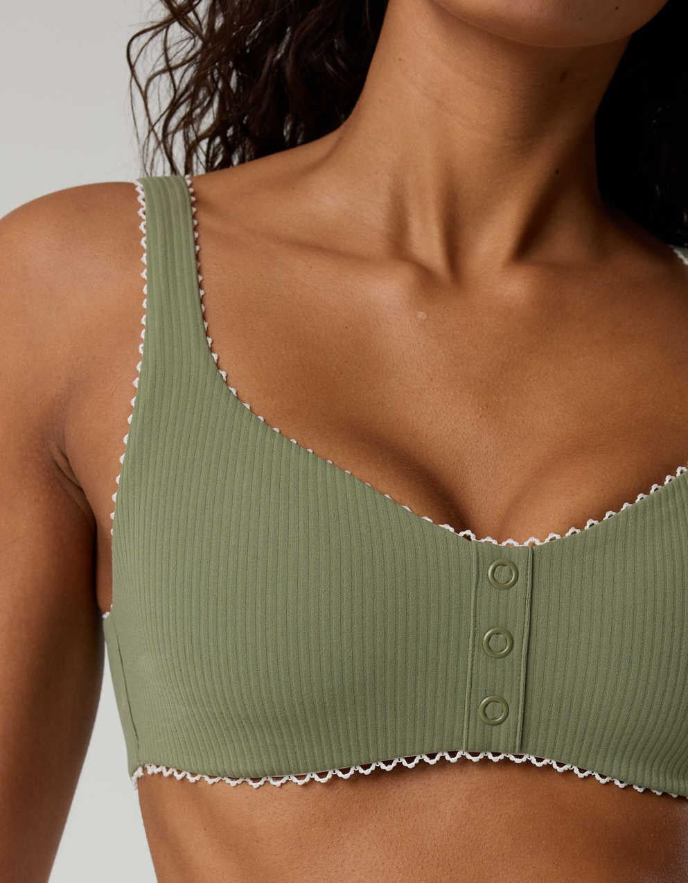 OFFLINE By Aerie Real Me XTRA Rib Picot Sports Bra