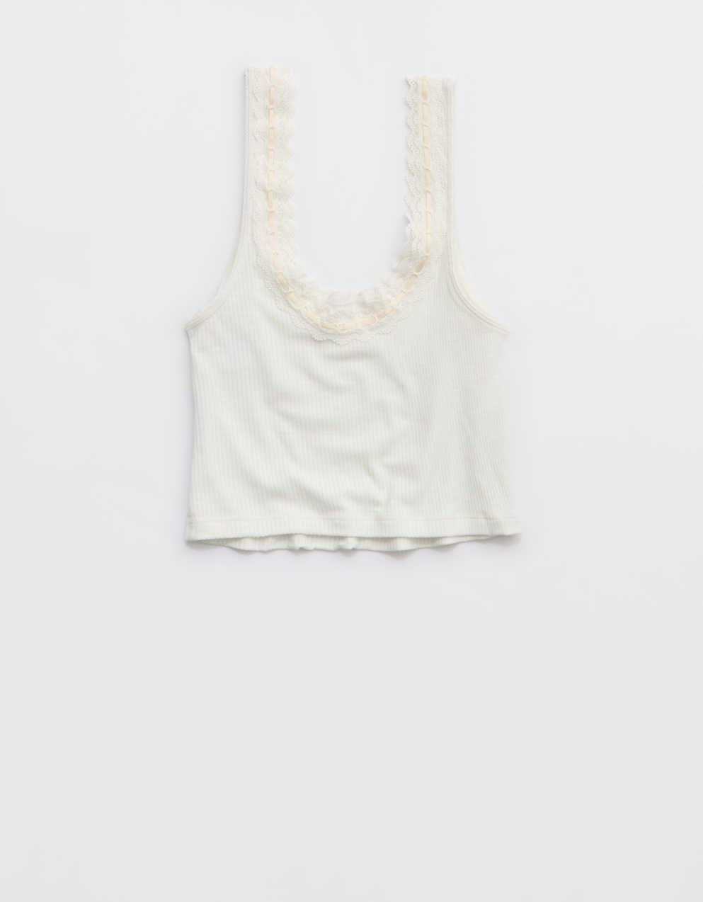 Superchill Cotton Rib Lace Tank Top