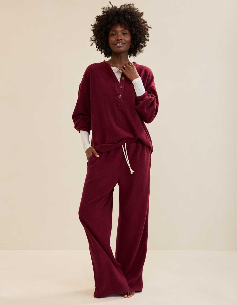 Aerie Sherpa Henley Sweatshirt