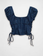 AE Side-Tie Lace-Up Blouse