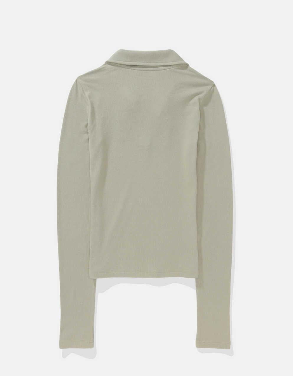 AE Long-Sleeve Plush Polo T-Shirt