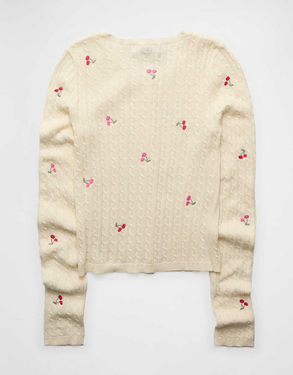AE Cable-Knit Cardigan Sweater