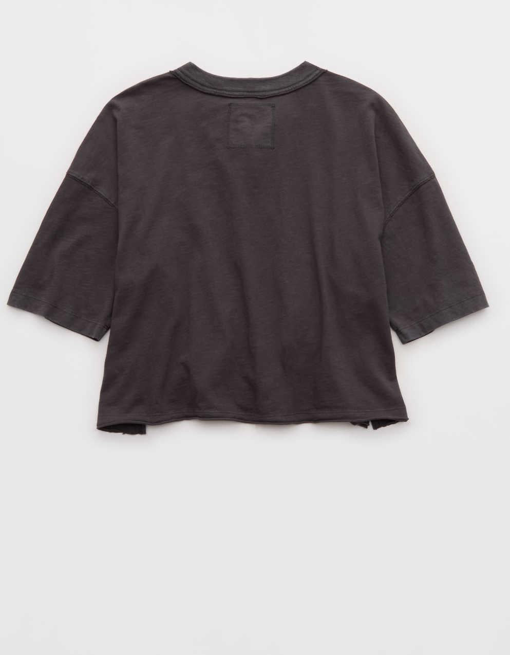 Aerie Remix Henley Cropped T-Shirt