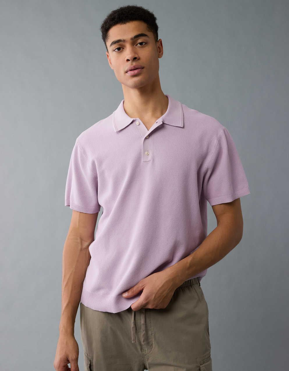 AE Weekend Washed Sweater Polo Shirt