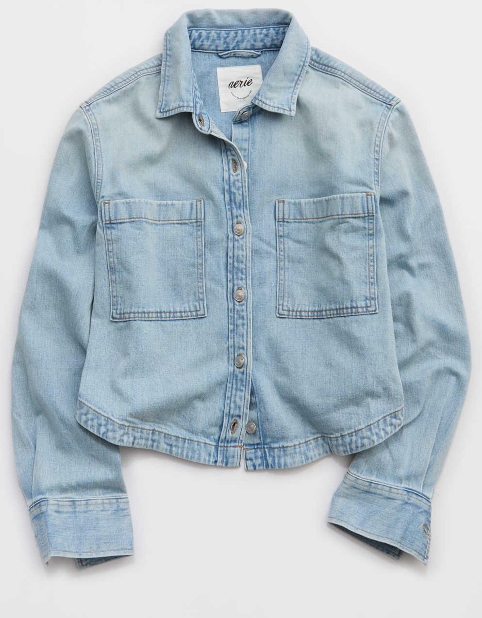 Aerie Cropped Buttondown Shirt