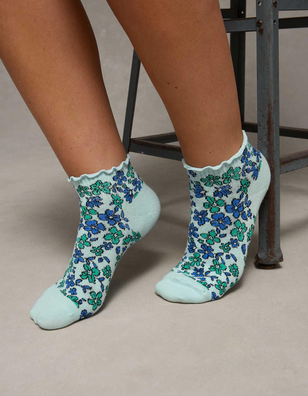 AE Floral Shortie Crew Socks 2-Pack