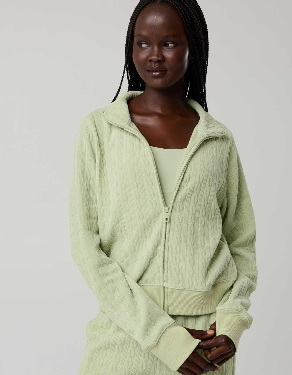 OFFLINE By Aerie Cable Lounge Full Zip