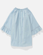 AE Linen-Blend Ruffle Blouse