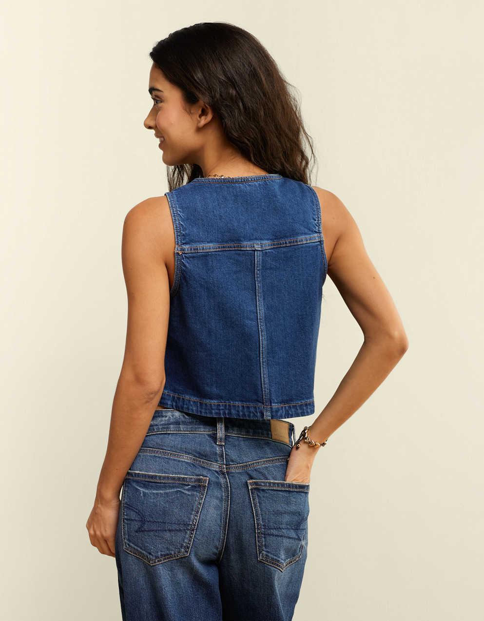 AE Scoop Neck Denim Vest