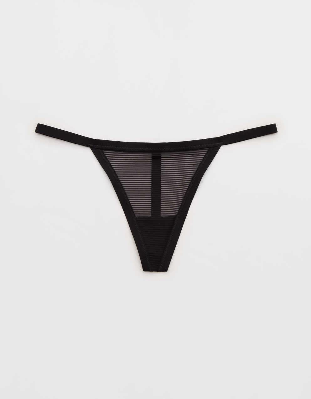 SMOOTHEZ Sheer Stripe Thong Underwear