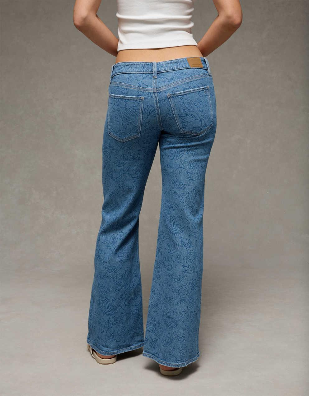 AE Stretch Low-Rise Floral Flare Jean