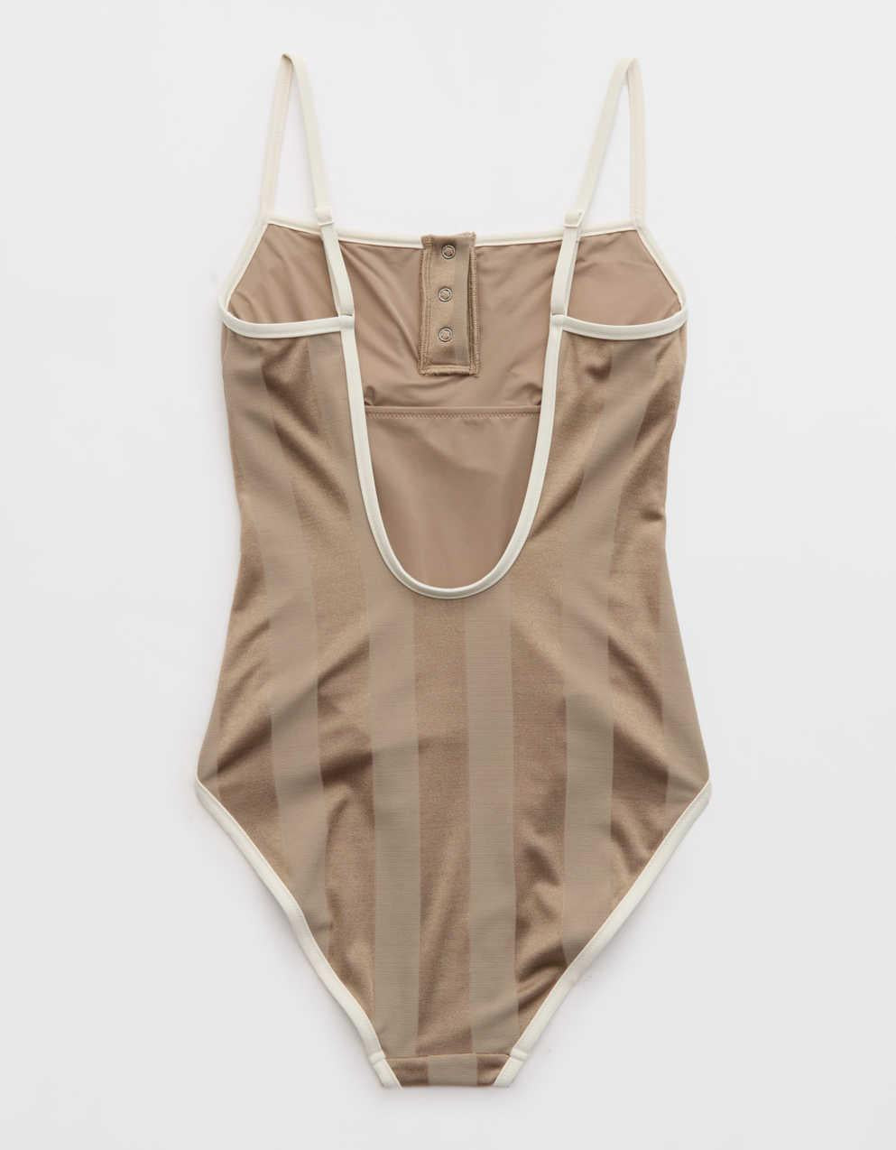 Aerie Shine Henley One Piece Swimsuit