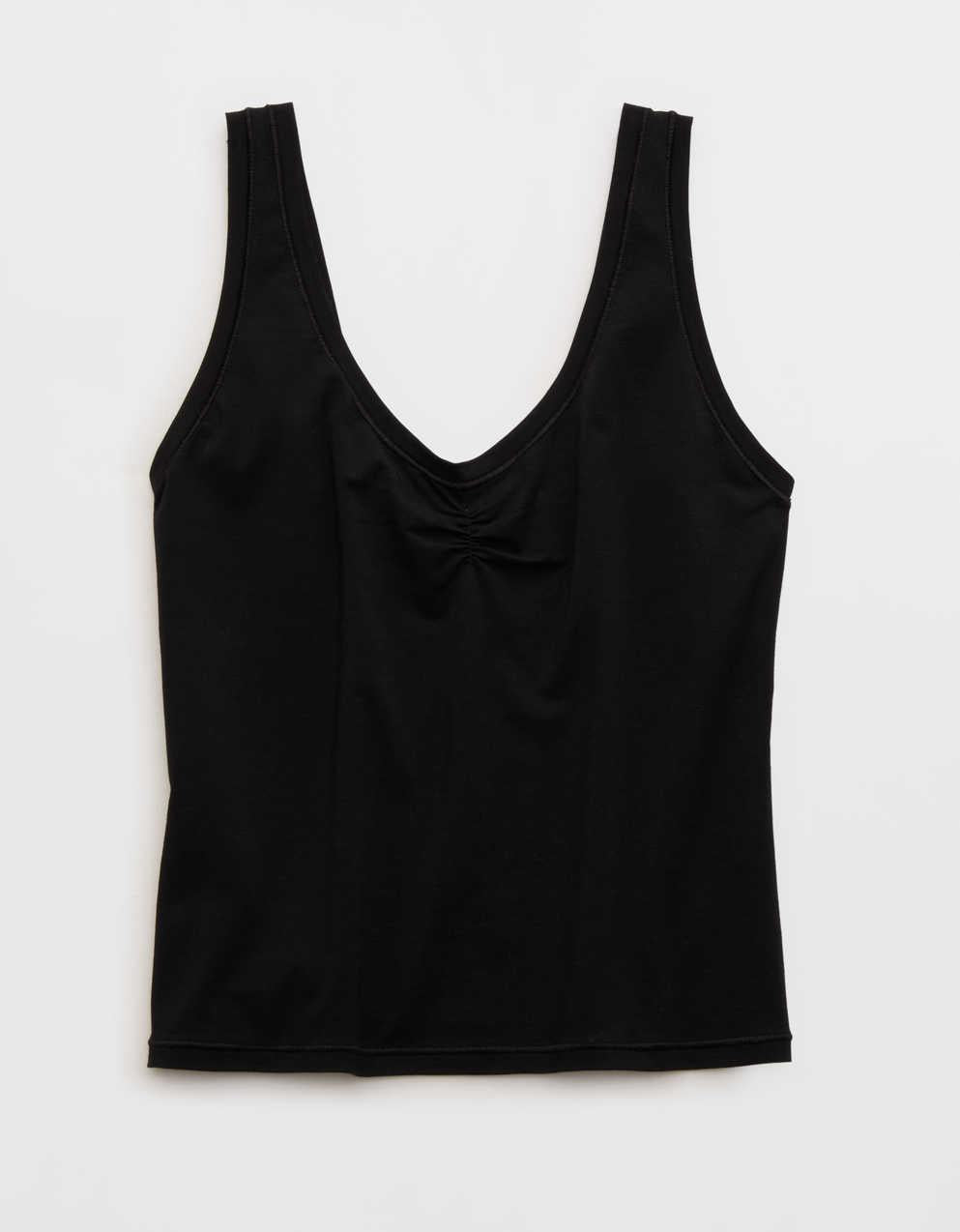 SMOOTHEZ Cotton Blend Ruched Tank Top